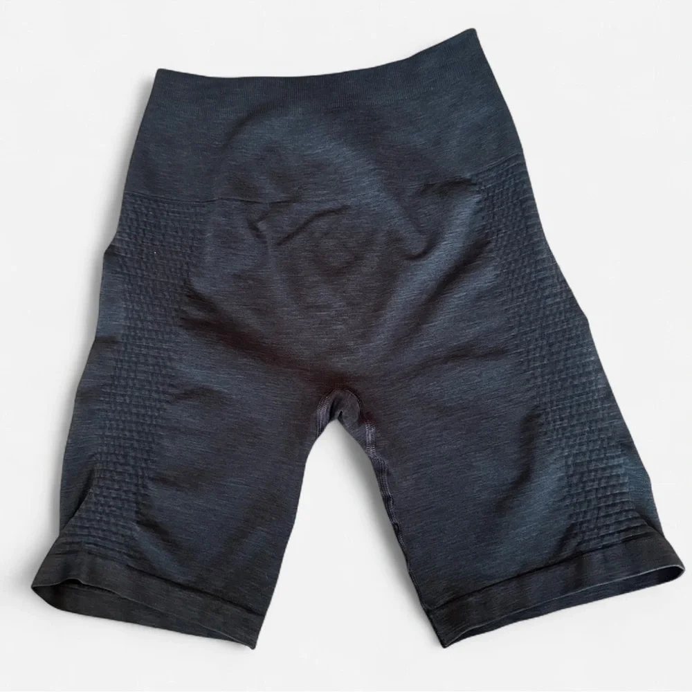 Alphalete Halo Seamless Shorts Longer Biker Graphite Gray Women’s Sz S